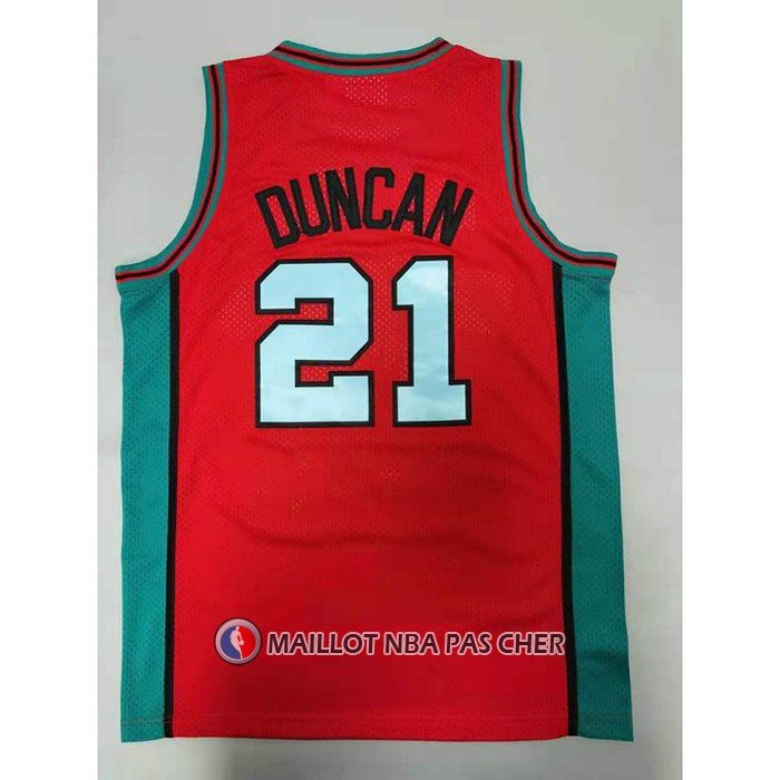 Maillot San Antonio Spurs Tim Duncan NO 21 Mitchell & Ness 1998-99 Rosa